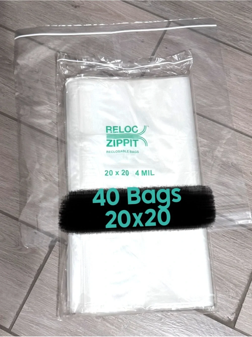 ✨ Airtight ✨40ct. 20x20 Poly Resealable Zip Plastic Bags - Clear